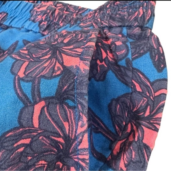 J. Crew Blue and Pink Flowered Shorts with Pockets Size 6 - Picture 2 of 4